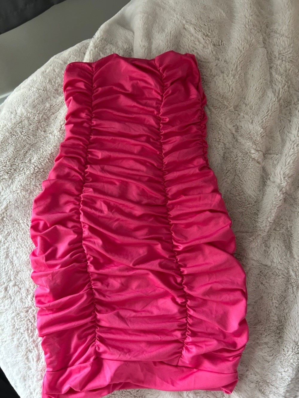 SHEIN Hot Pink Ruched Mini Dress